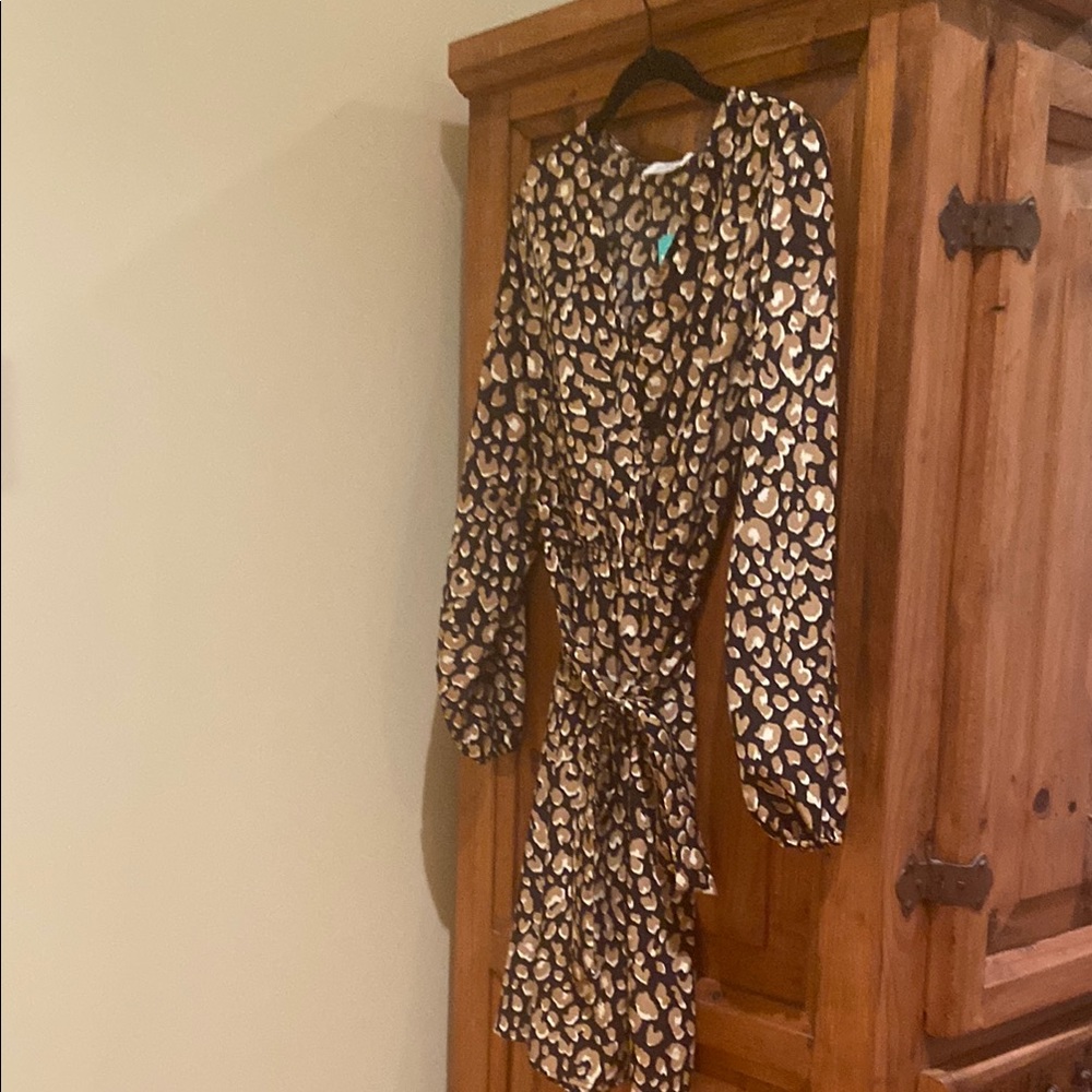 Leopard Print Women's wrap dress